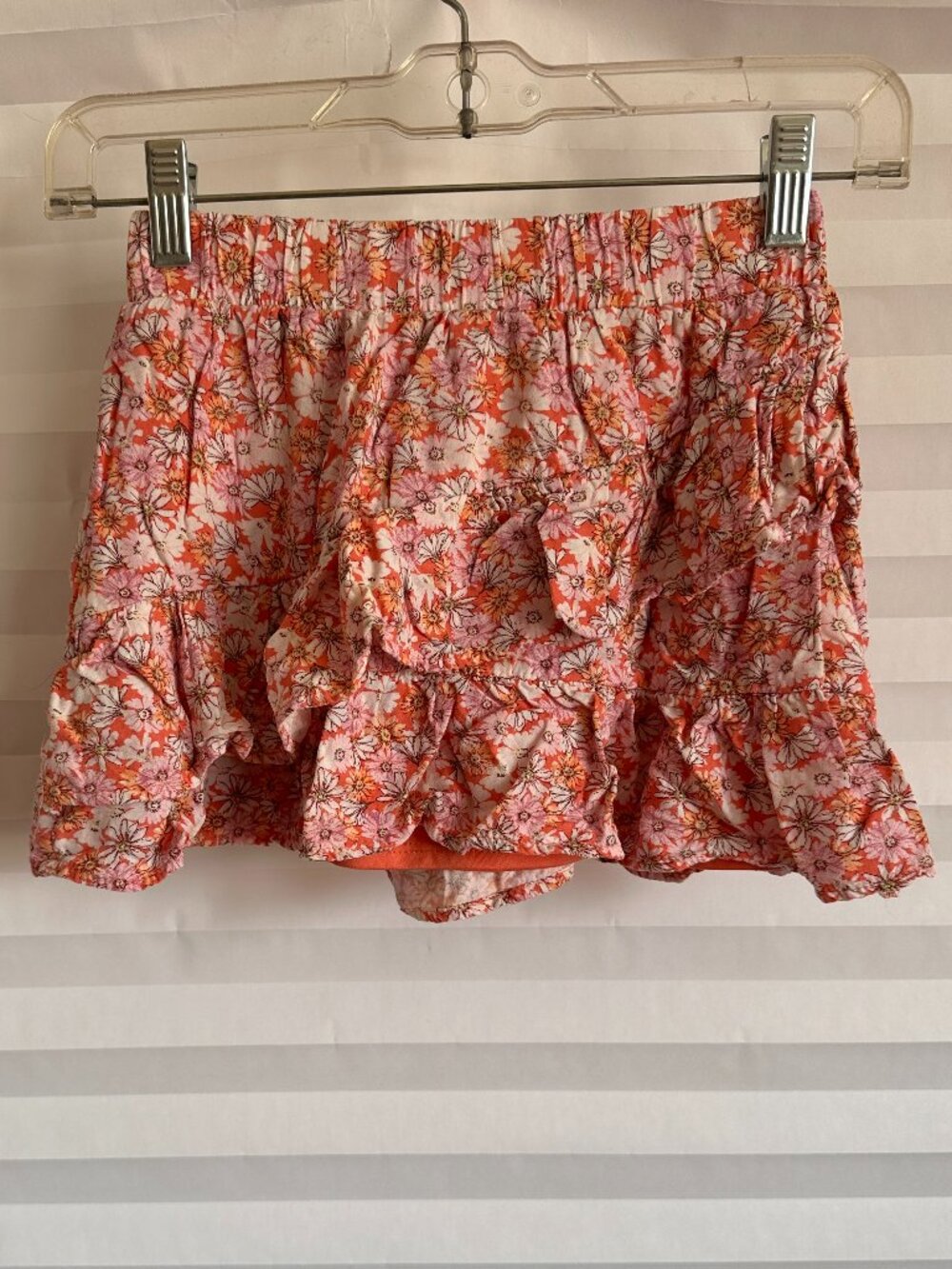 Art Class Girls Pink Floral Skirt Size Medium M 7/8 Tiered Floral Print Mini